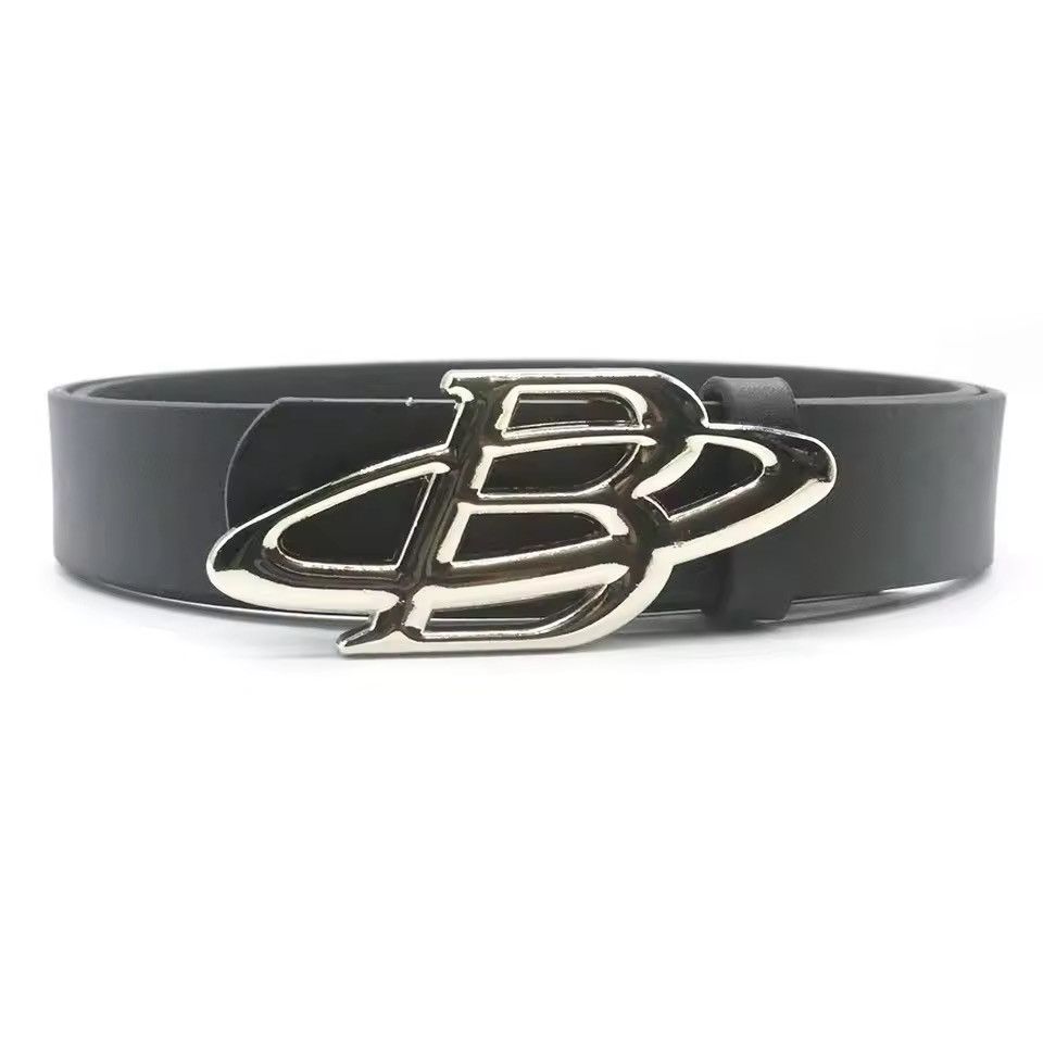 Leather Y2k B Buckle Leather Belt Size ONE SIZE - 1 Thumbnail