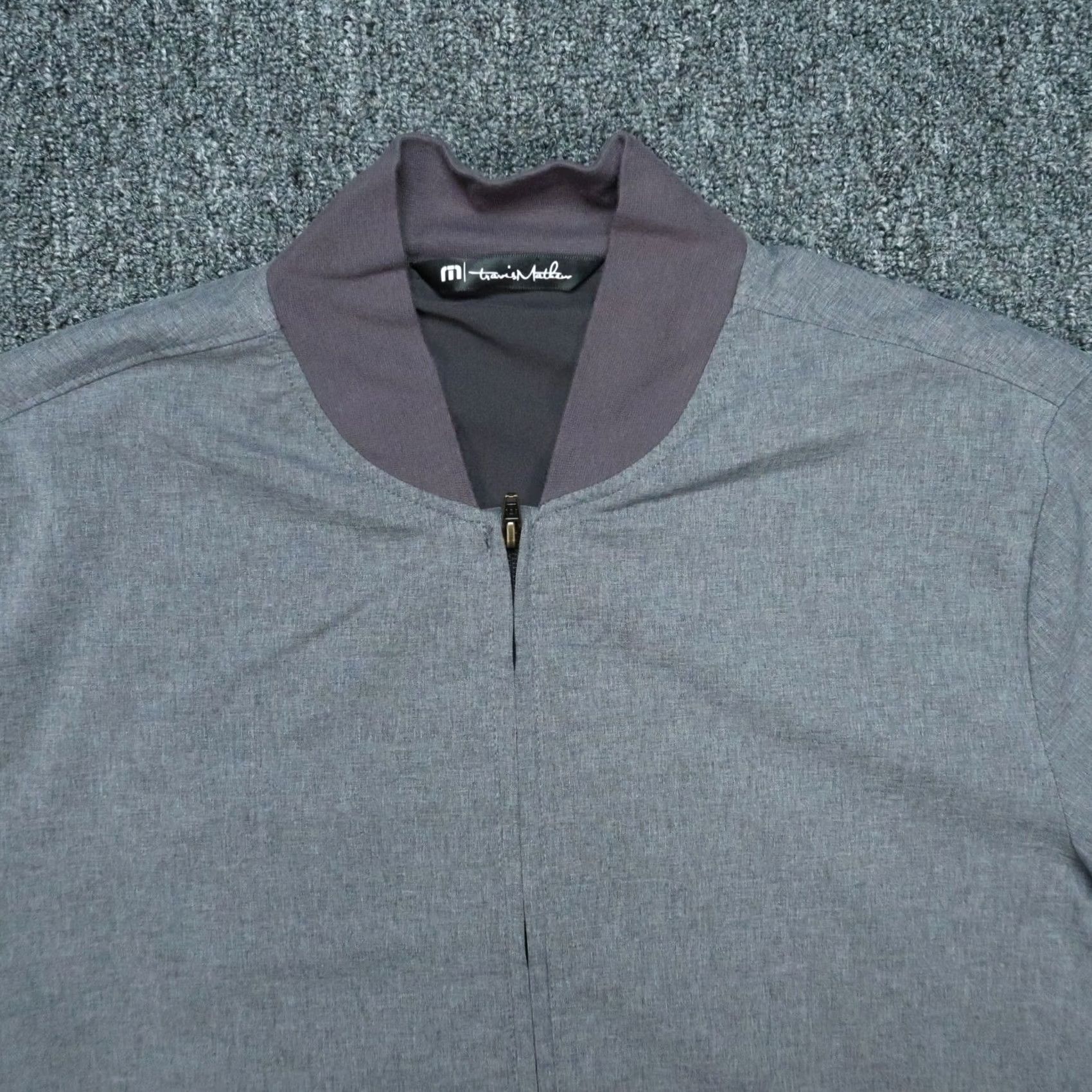 TravisMathew Travis Mathew Jacket Mens Medium Gray Ashville Full Zip Pockets Long Sleeve Windbreaker) Size US M / EU 48-50 / 2 - 2 Thumbnail