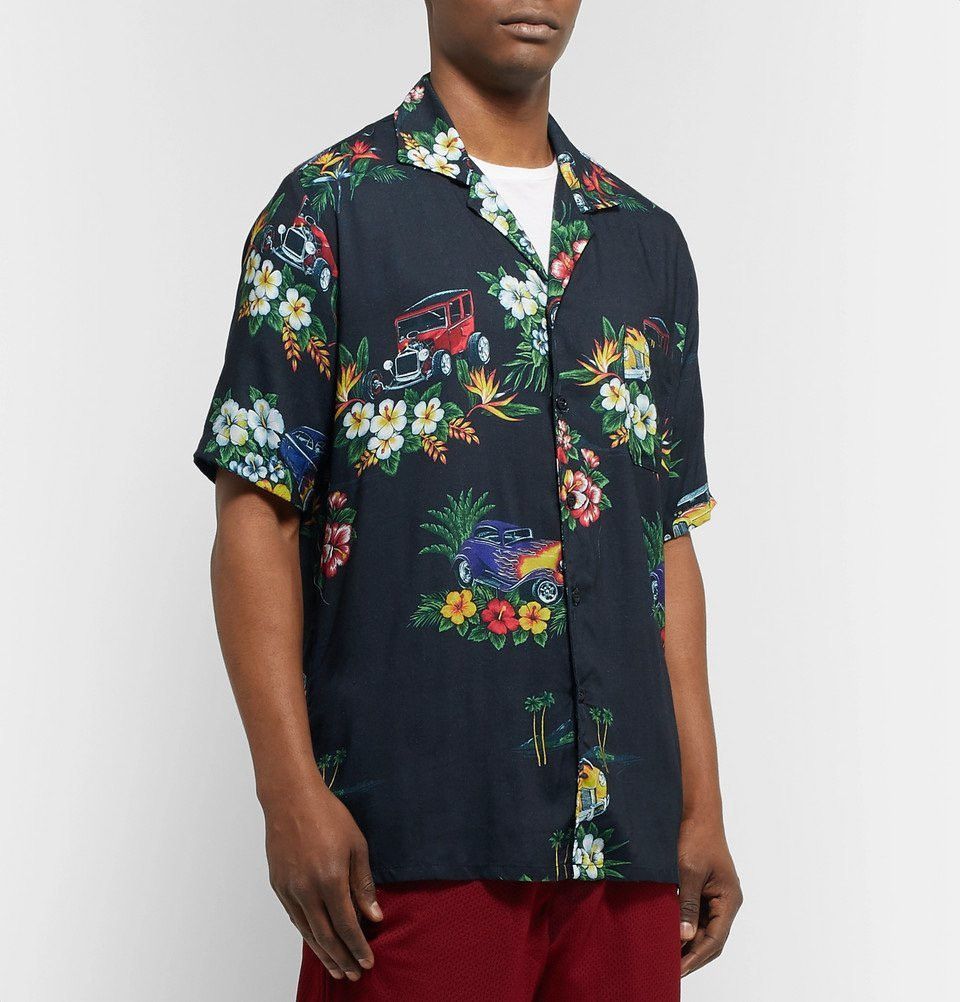 Rhude Rhude Rayon Hawaiian Shirt Hot Rod Girl Size US XL / EU 56 / 4 - 4 Thumbnail