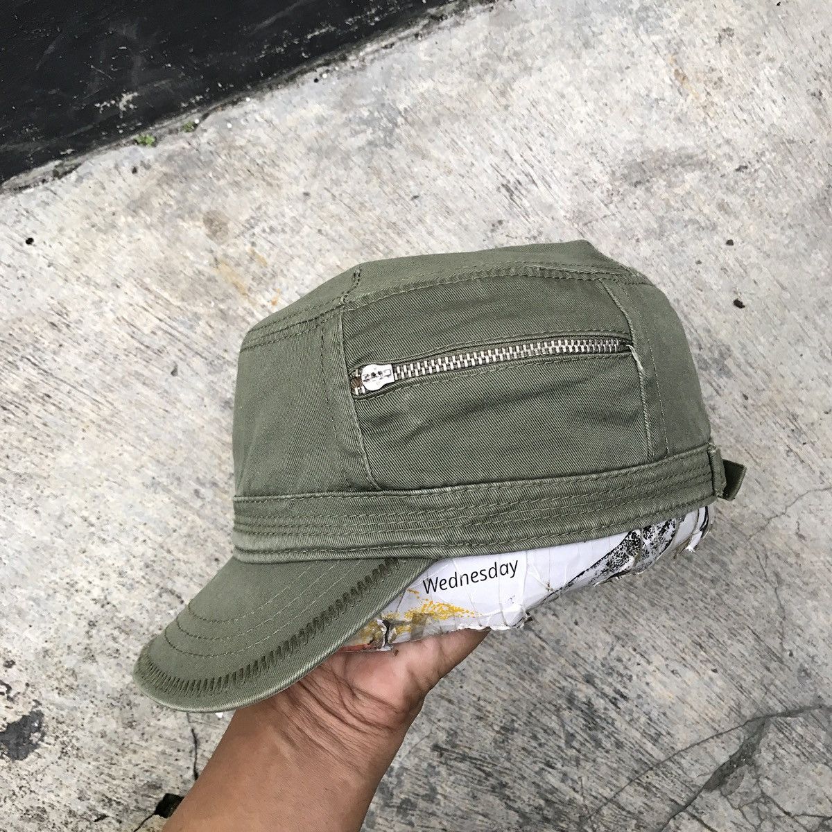 Unsound Rags Army green cadet hat. Unique design Size ONE SIZE - 20 Thumbnail