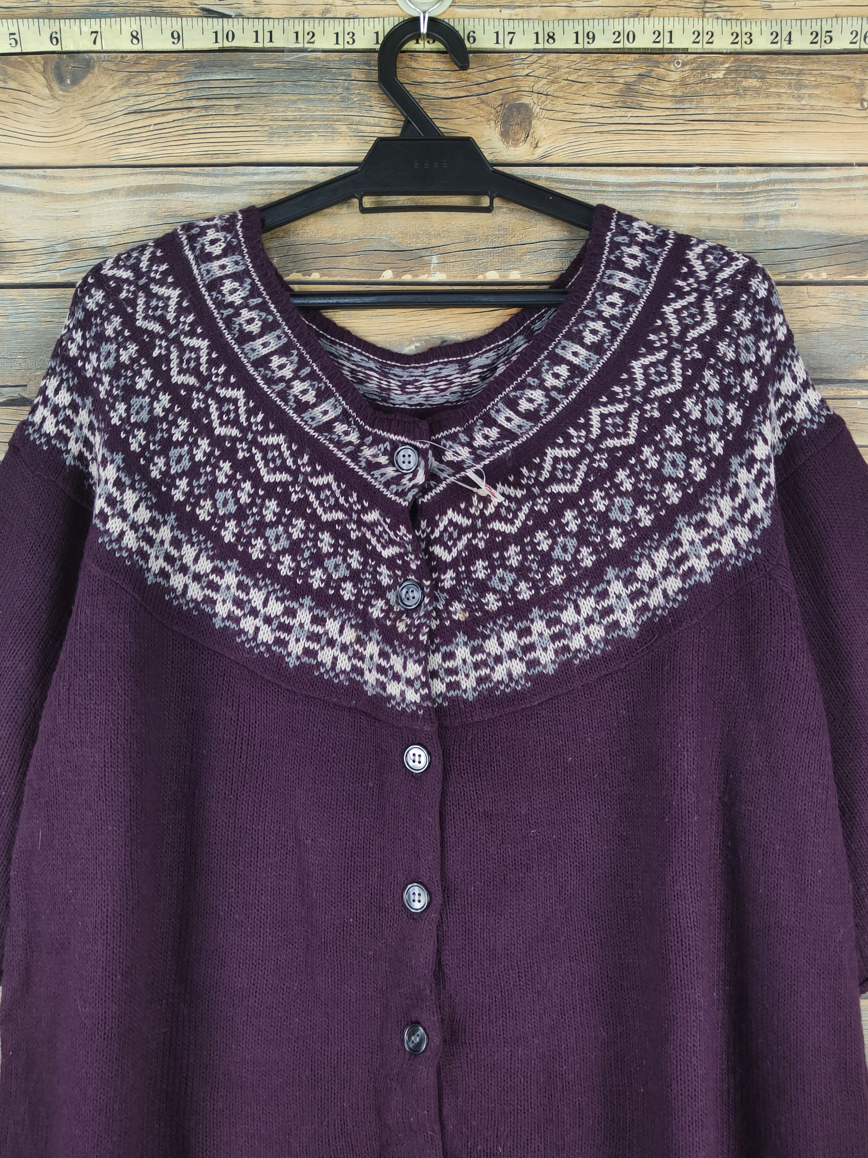Homespun Knitwear × Japanese Brand Nusy Dark Purple Knitwear Cardigan #W1242 Size M / US 6-8 / IT 42-44 - 2 Thumbnail