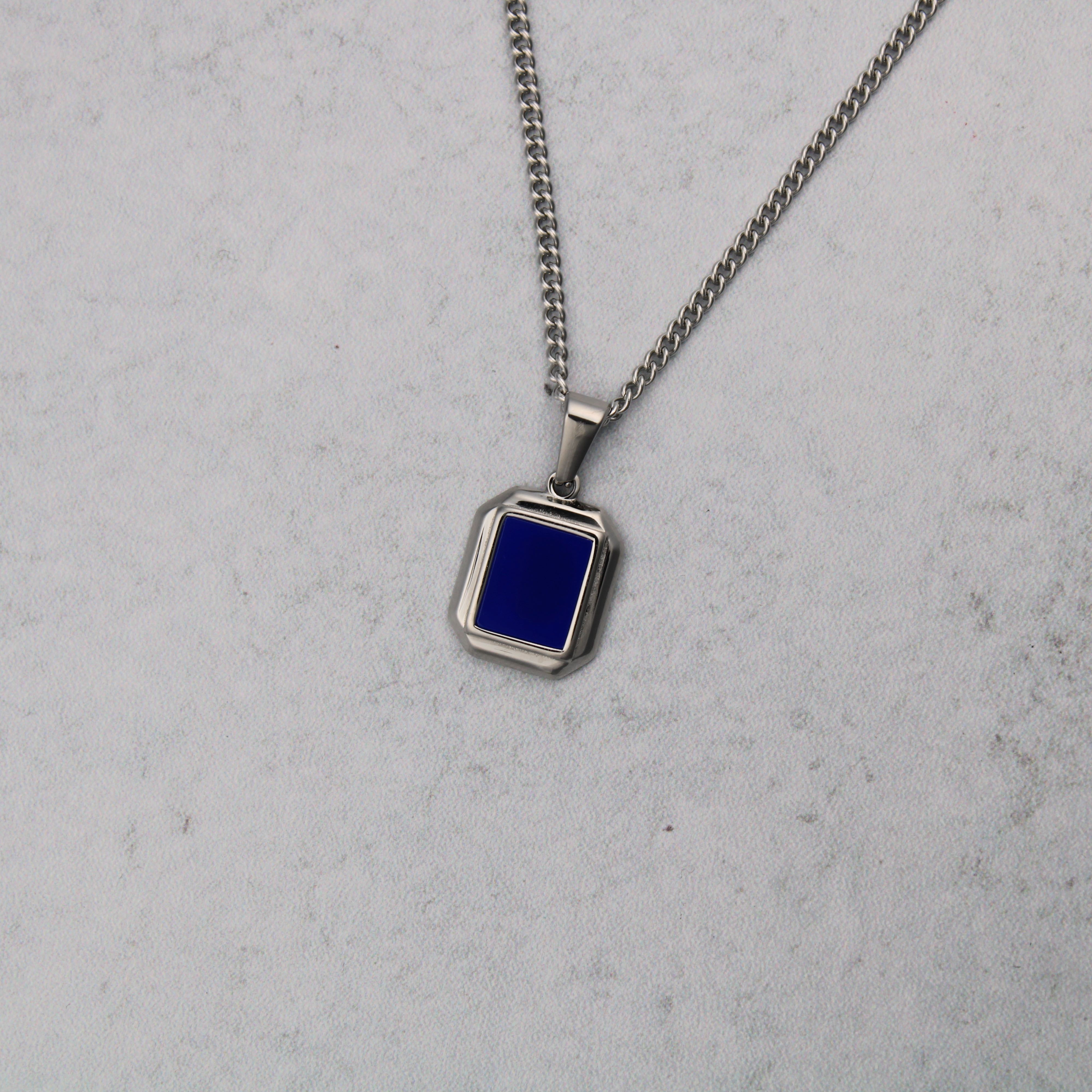 Jewelry Silver Mini Blue Enamel Pendant Necklace Size ONE SIZE - 4 Thumbnail