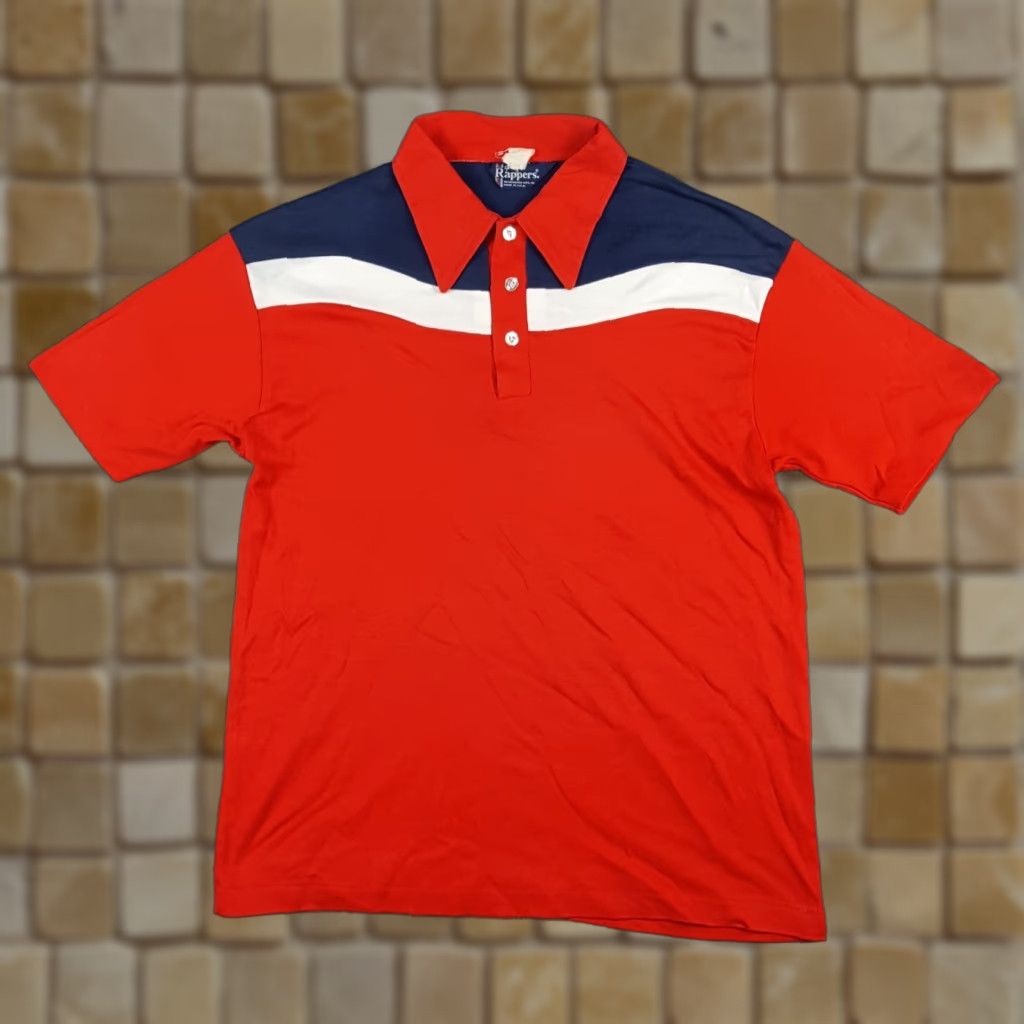 Vintage VINTAGE DEE CEE Polo Shirt Mens M Western Striped Button Collar 80s 90s Cowboy Casual Workwear Red Cotton Short Sleeve Size US M / EU 48-50 / 2 - 1 Thumbnail