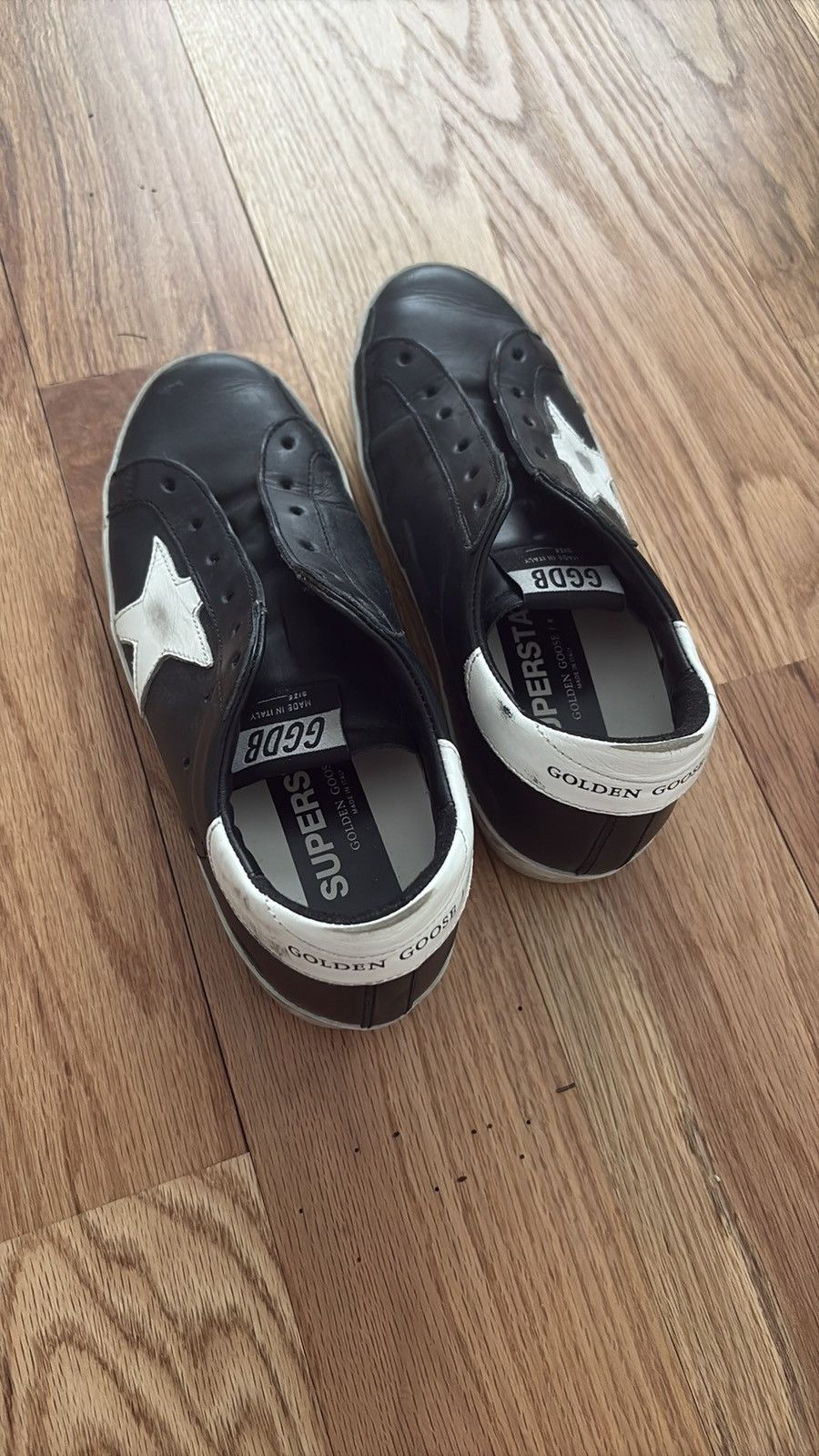 Golden Goose Golden goose black superstar sneakers Size US 5 / IT 35 - 1 Thumbnail
