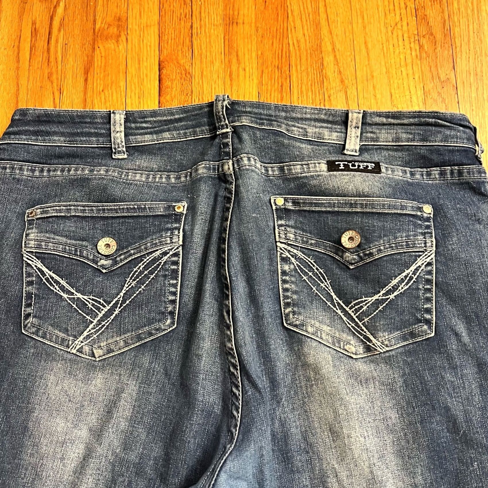 Vintage Cowgirl Tuff Jeans Womens Bootcut Jeans 36 X31 Blue Denim Womens Size 25" / US 0 / IT 36 - 4 Thumbnail
