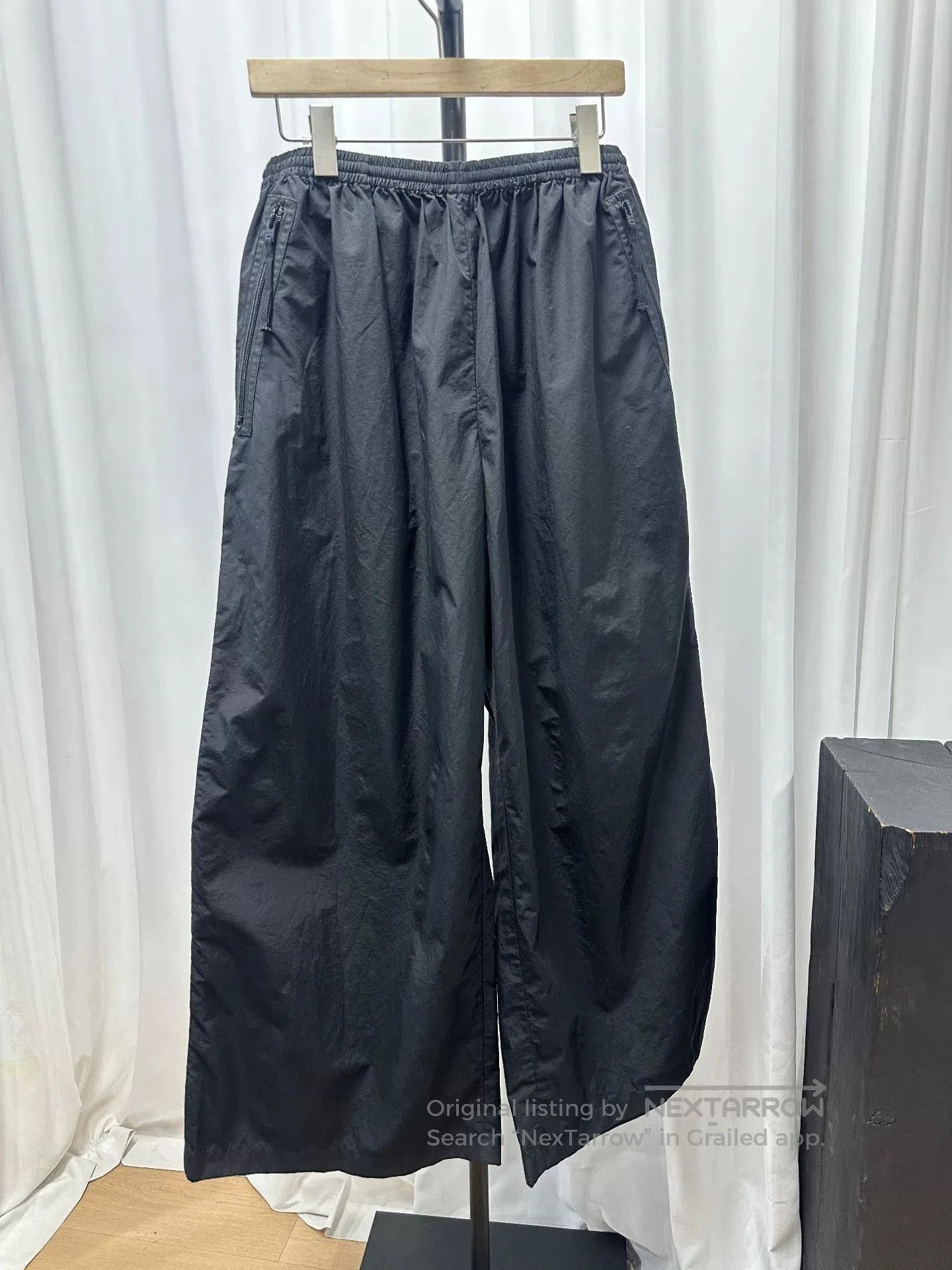Acne Studios Acne Studios Black Wide-Leg Athletic Pants. Size US 44 / EU 60 - 2 Thumbnail