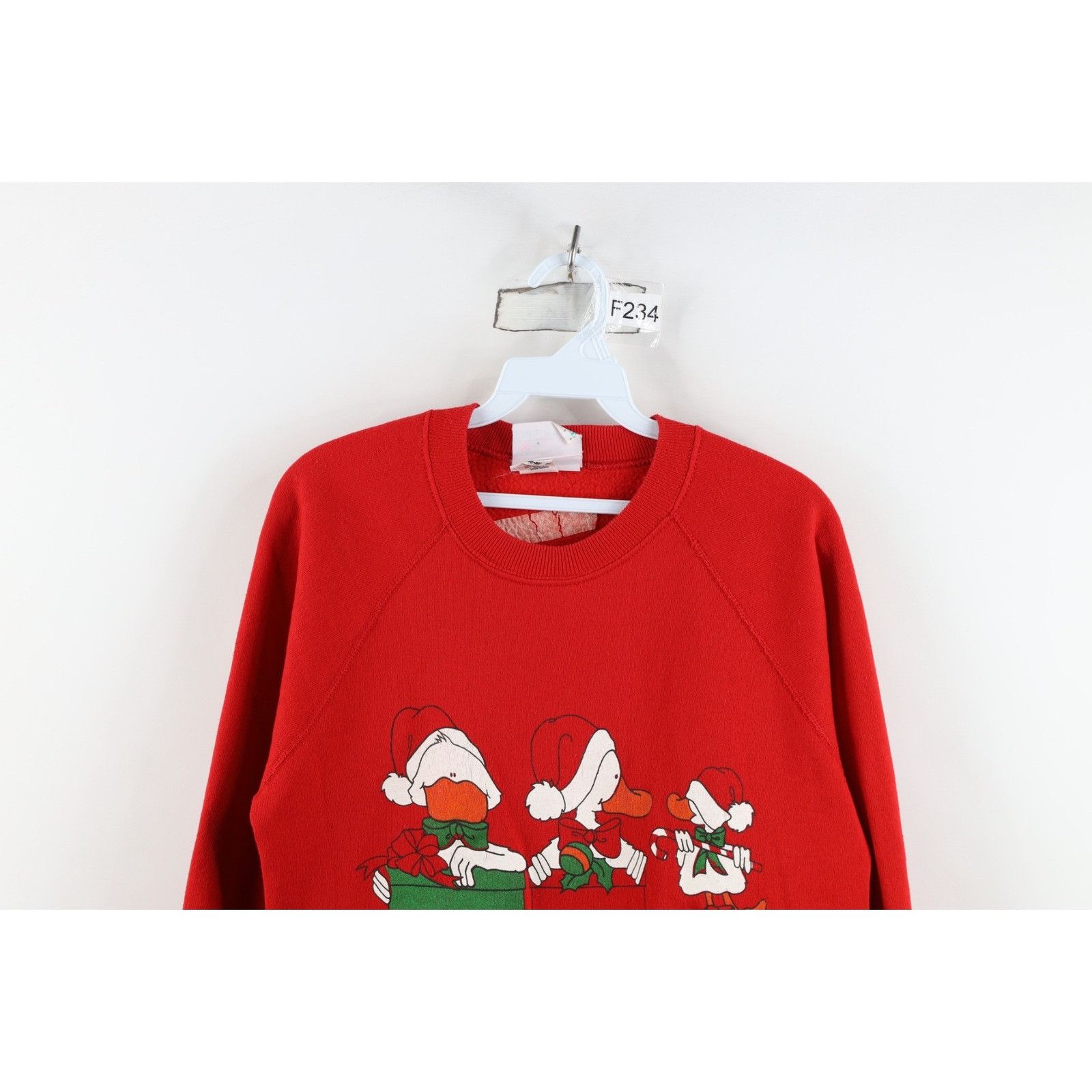 Vintage Vintage 80s Faded Christmas Duck the Halls Sweatshirt Size M / US 6-8 / IT 42-44 - 2 Thumbnail