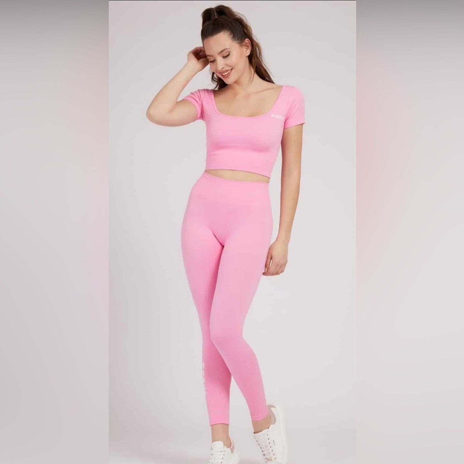 Guess Guess Y2K Pink Crop Top and Leggings Set size S Size 26" / US 2 / IT 38 - 1 Thumbnail