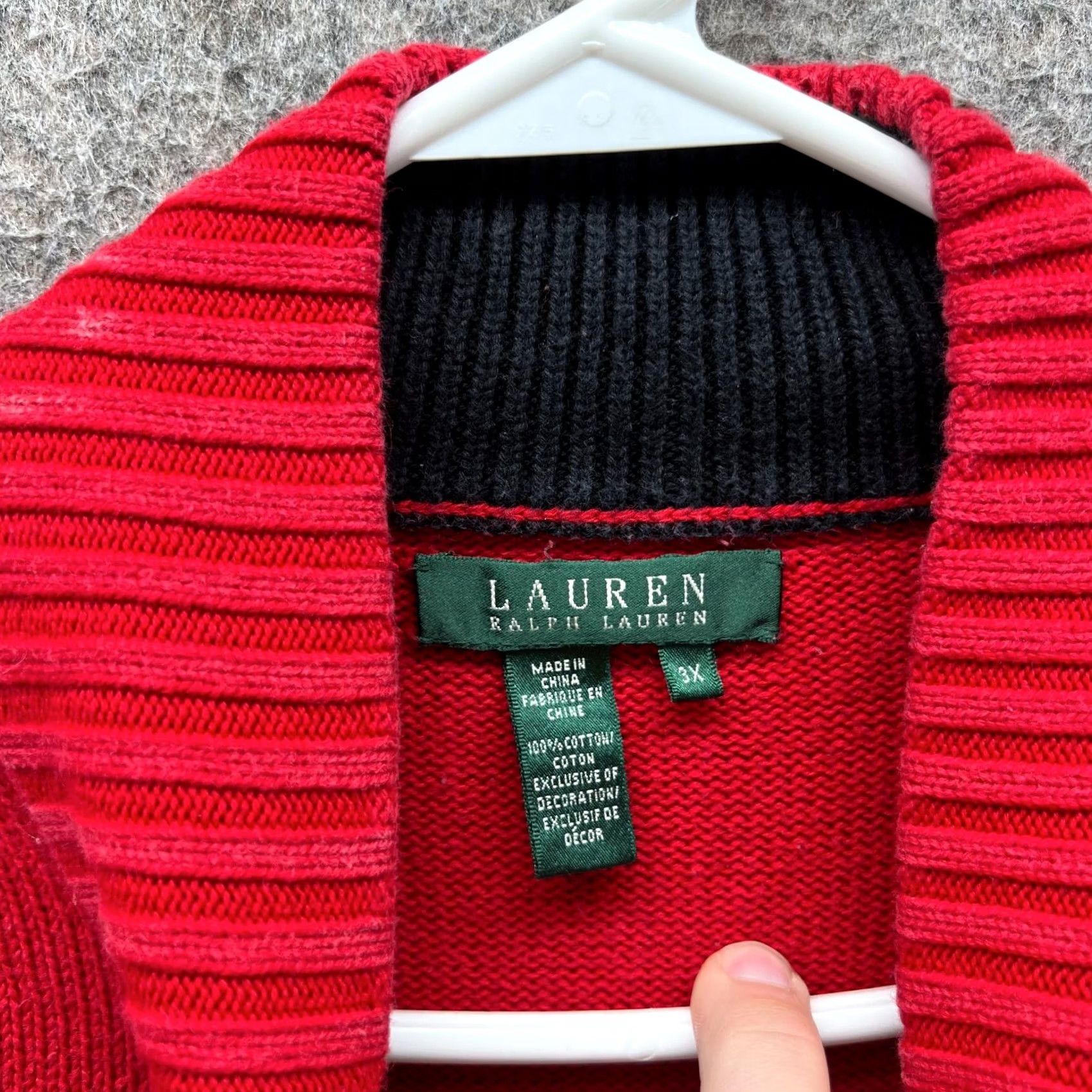 Ralph Lauren VTG Lauren Ralph Lauren Sweater Women 3X Red 1/4 Zip Pullover Crown Crest Logosill Size XXL / US 16-18 / IT 52-54 - 3 Thumbnail