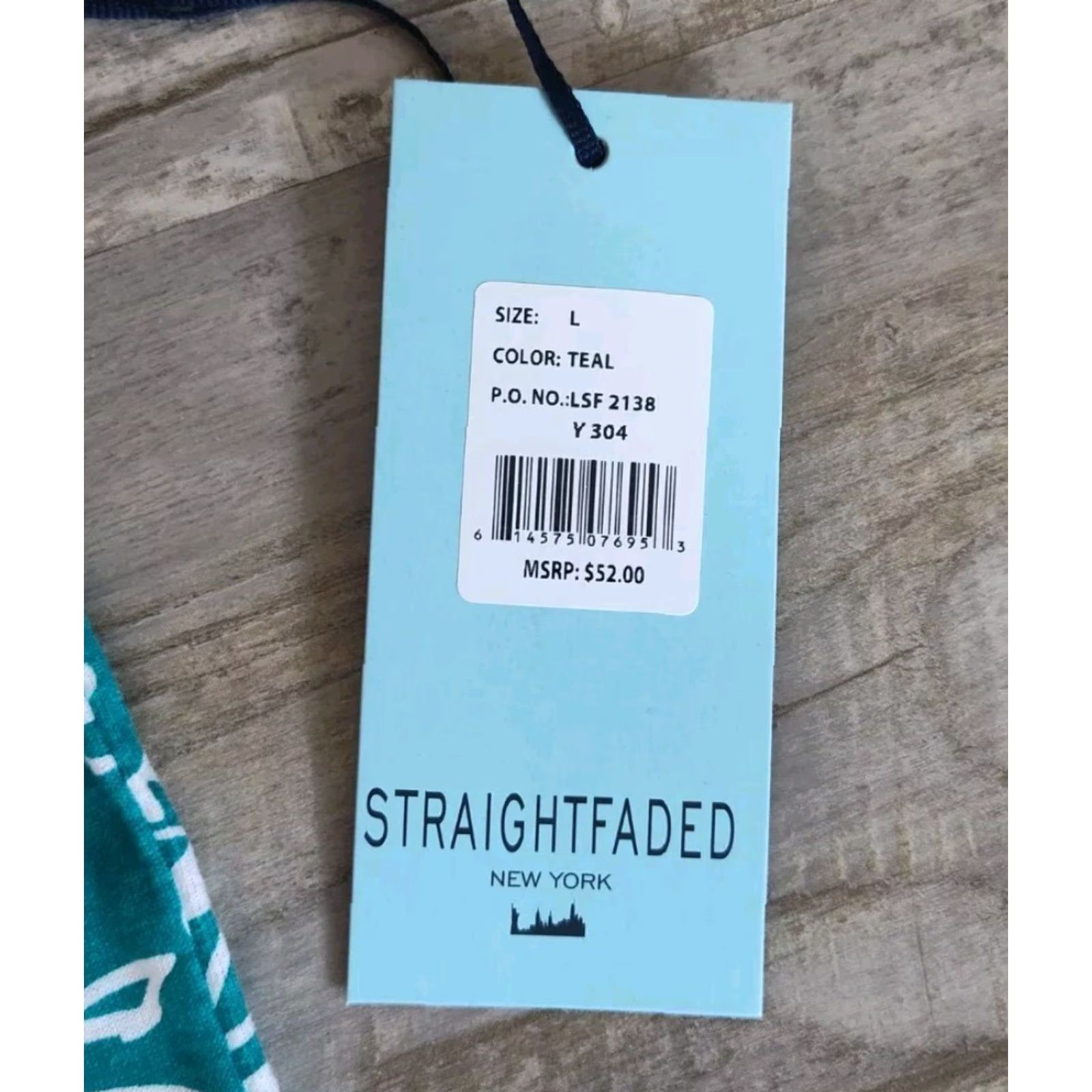Vintage Straight Faded Men's T-Shirt Short Sleeve All Over Print Teal Regular Fit Cotton Size Large NWT Size US L / EU 52-54 / 3 - 6 Thumbnail