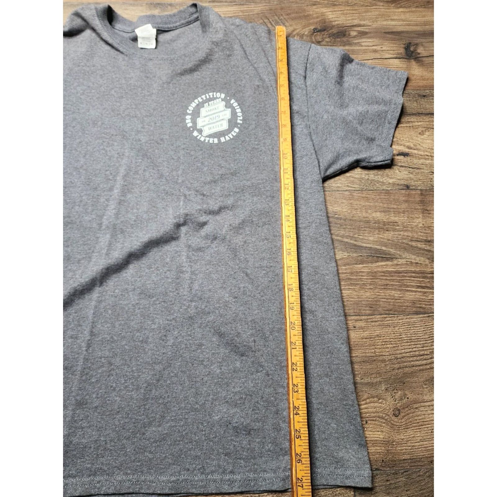 Gildan Gildan Shirt XL Gray Smoke On The Water Grilling BBQ Competition 2019 Double Sided Graphic Tee Mens Size US XL / EU 56 / 4 - 2 Thumbnail