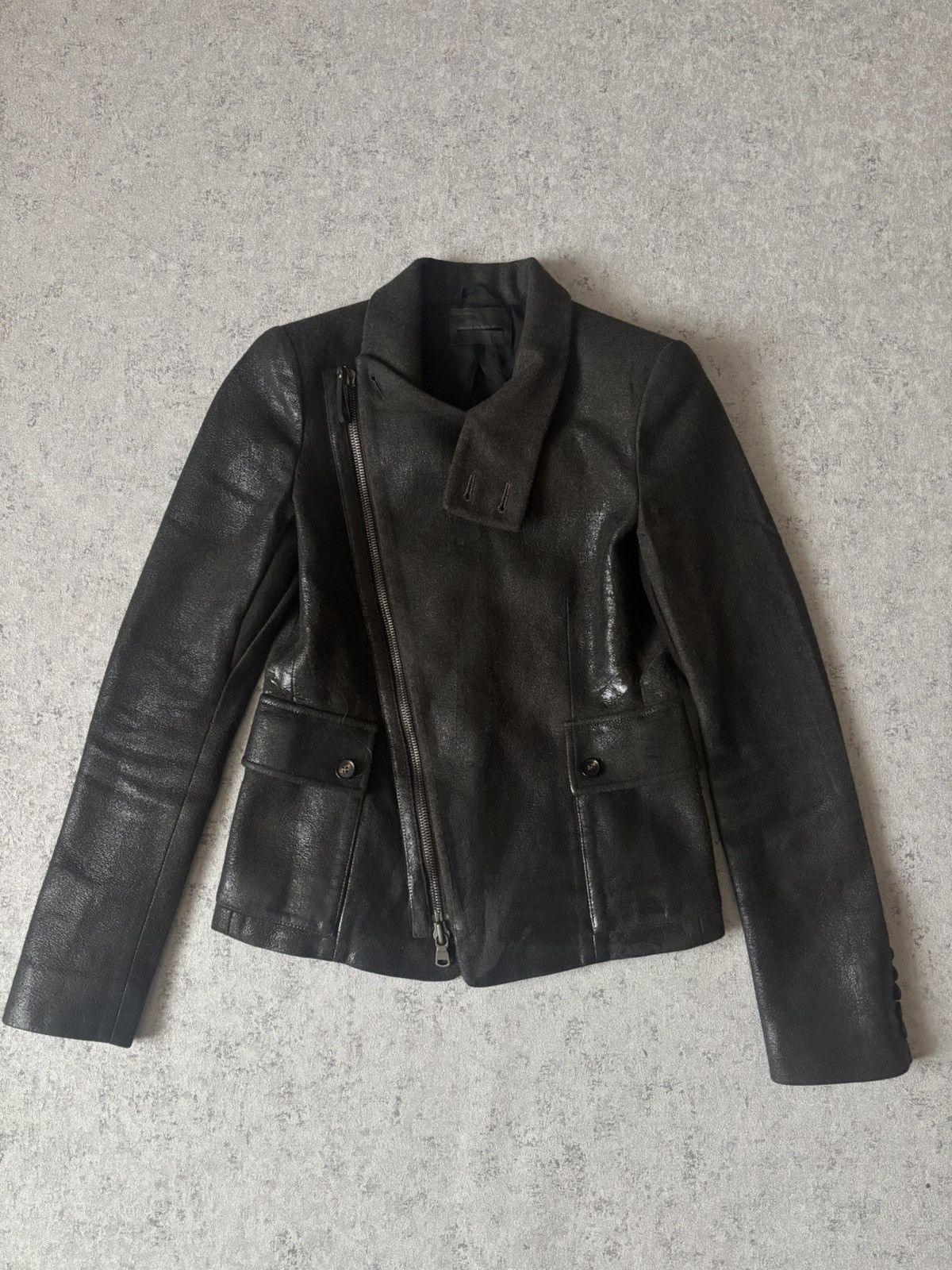 Diesel Black Gold DIESEL BLACK GOLD WOOL/LEATHER JACKET Size XS / US 0-2 / IT 36-38 - 1 Thumbnail