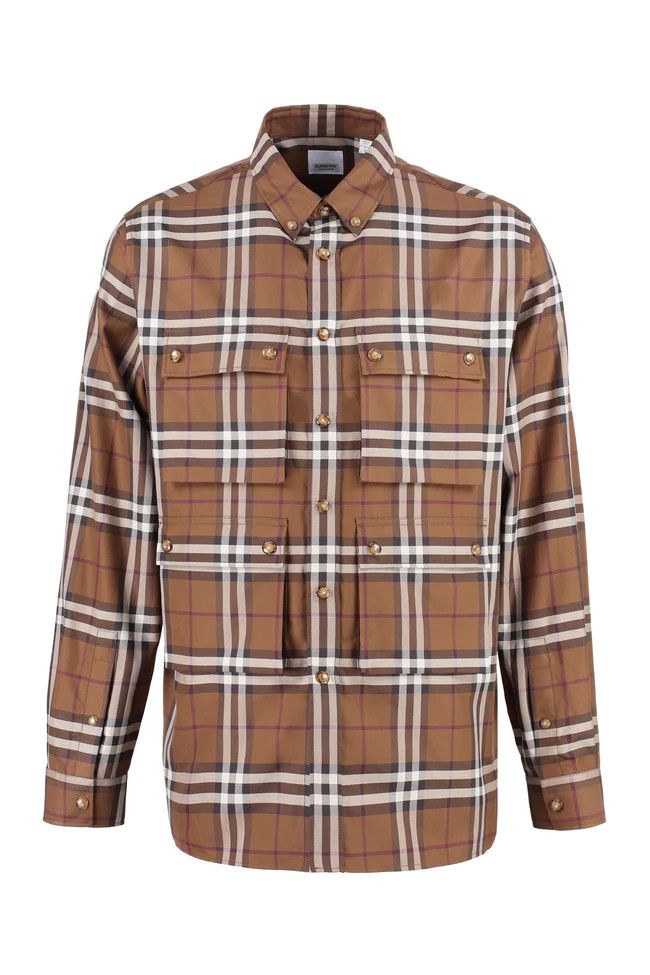 Burberry o1mle0326 Checked Cotton Shirt in Brown Size US L / EU 52-54 / 3 - 1 Thumbnail
