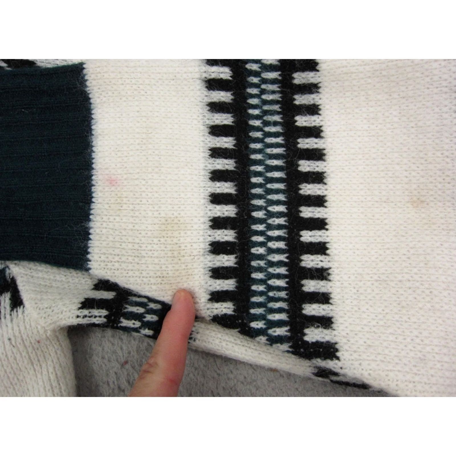 Vintage VINTAGE Nordic Cardigan Womens Large White Green Fair Isle Sweater 60s 50s Size L / US 10 / IT 46 - 7 Thumbnail