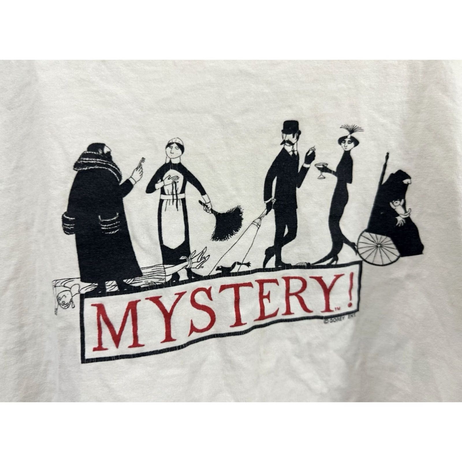 Vintage VINTAGE 90s Edward Gorey TV Show PBS Cartoon Promo T-Shirt XL Mens White Size US XL / EU 56 / 4 - 4 Thumbnail