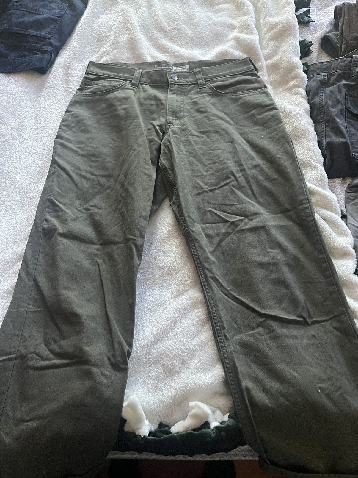 Carhartt × Vintage Green carhart work pants Size US 33 - 1 Thumbnail