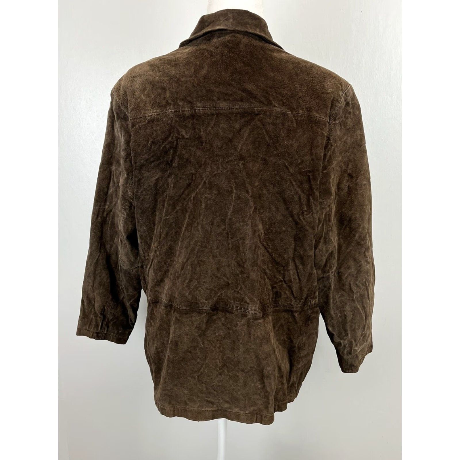 Vintage Vintage Stan Herman Suede Leather Coat Jacket Sz X-large Womens Lined Brown Shacket Size XL / US 12-14 / IT 48-50 - 3 Thumbnail