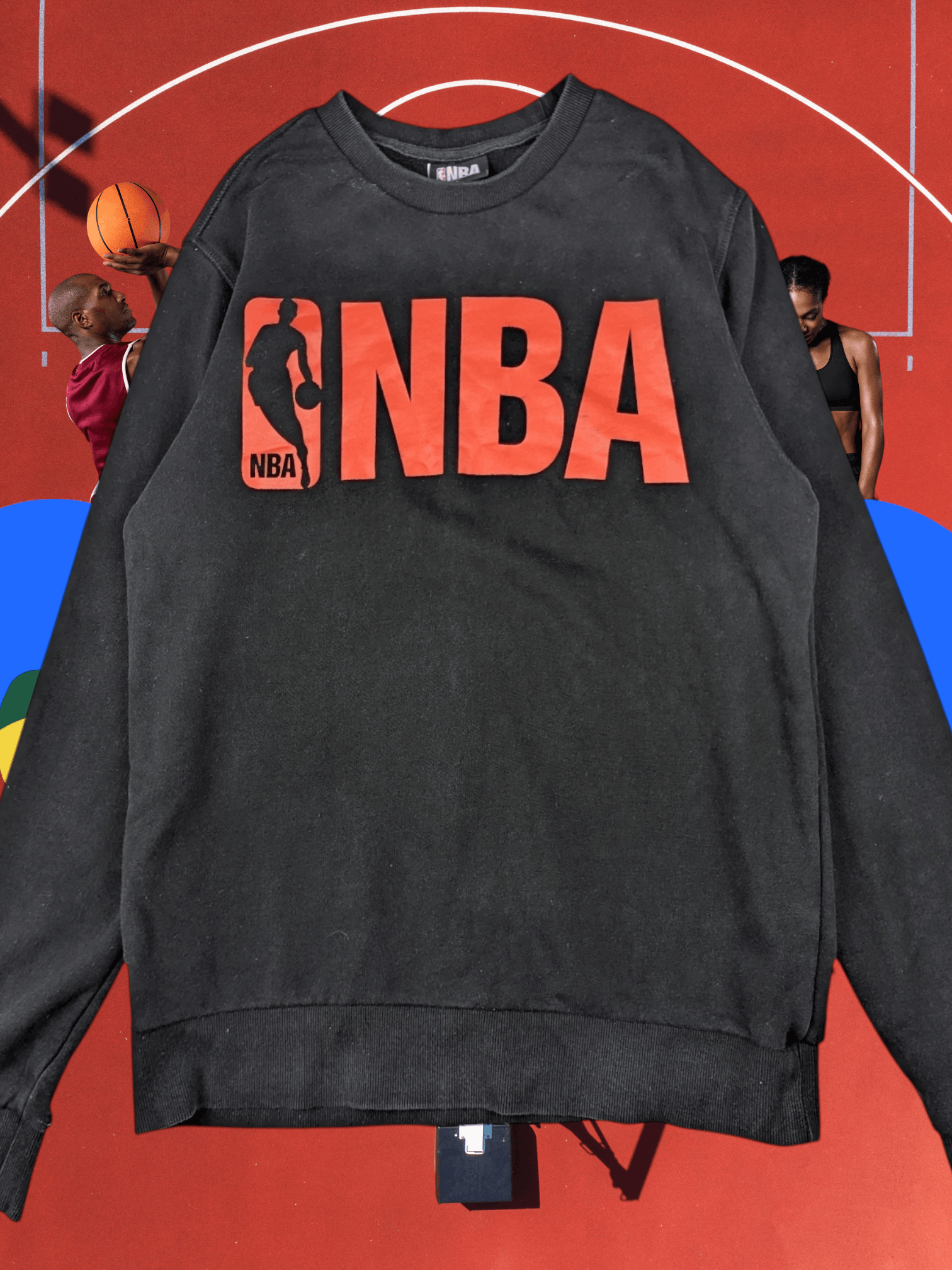 NBA Vintage NBA Spell Out Basketball Sweatshirts Jumper Pullover Size US M / EU 48-50 / 2 - 3 Thumbnail