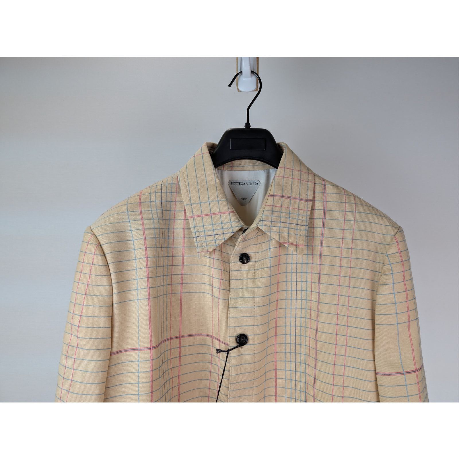 Bottega Veneta o1rshd1 Notebook Wool Twill Jacket in Beige / Pink / Blue 52 Size US L / EU 52-54 / 3 - 3 Thumbnail