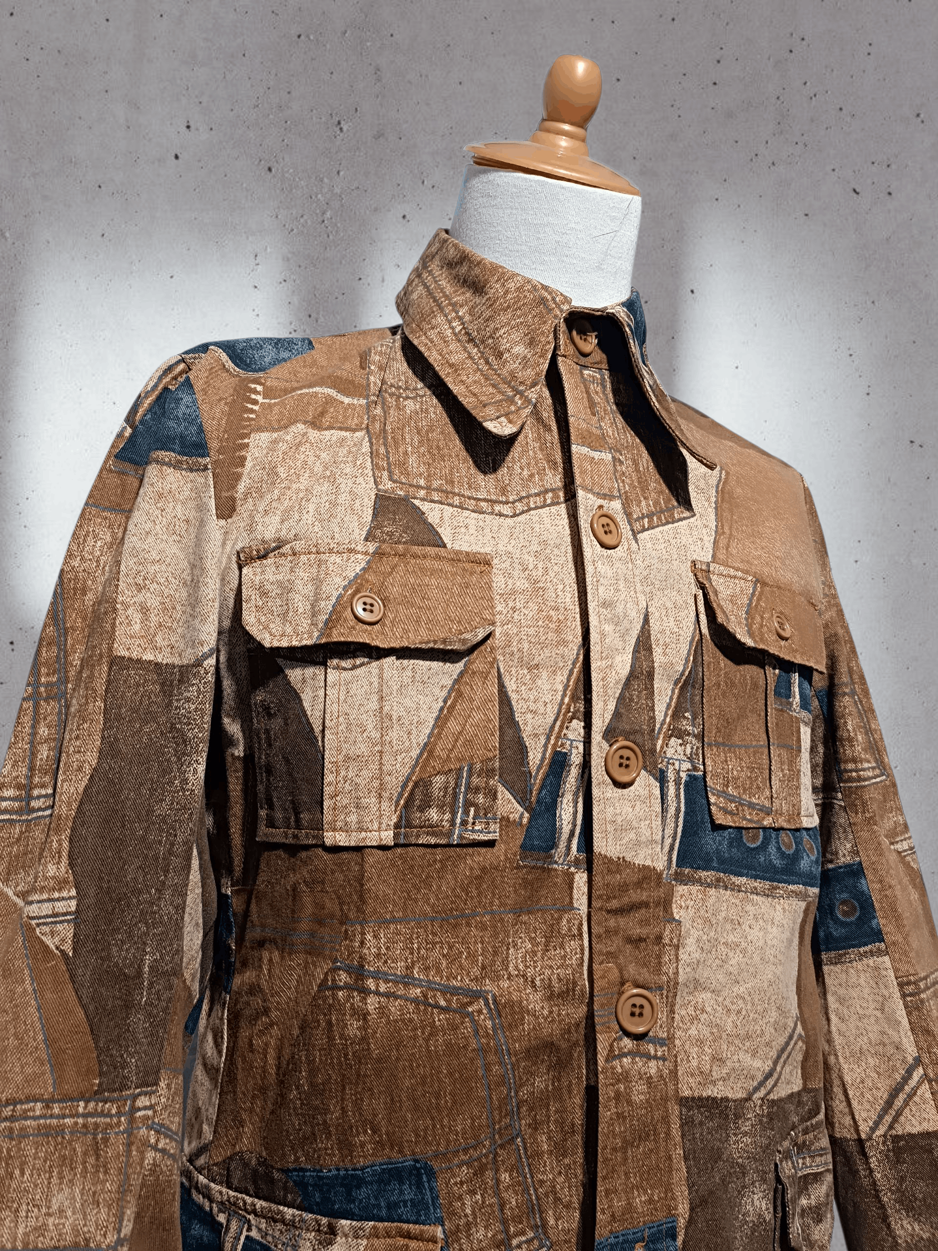 Japanese Brand Vintage Jacket Fake Print Denim Size US M / EU 48-50 / 2 - 4 Thumbnail
