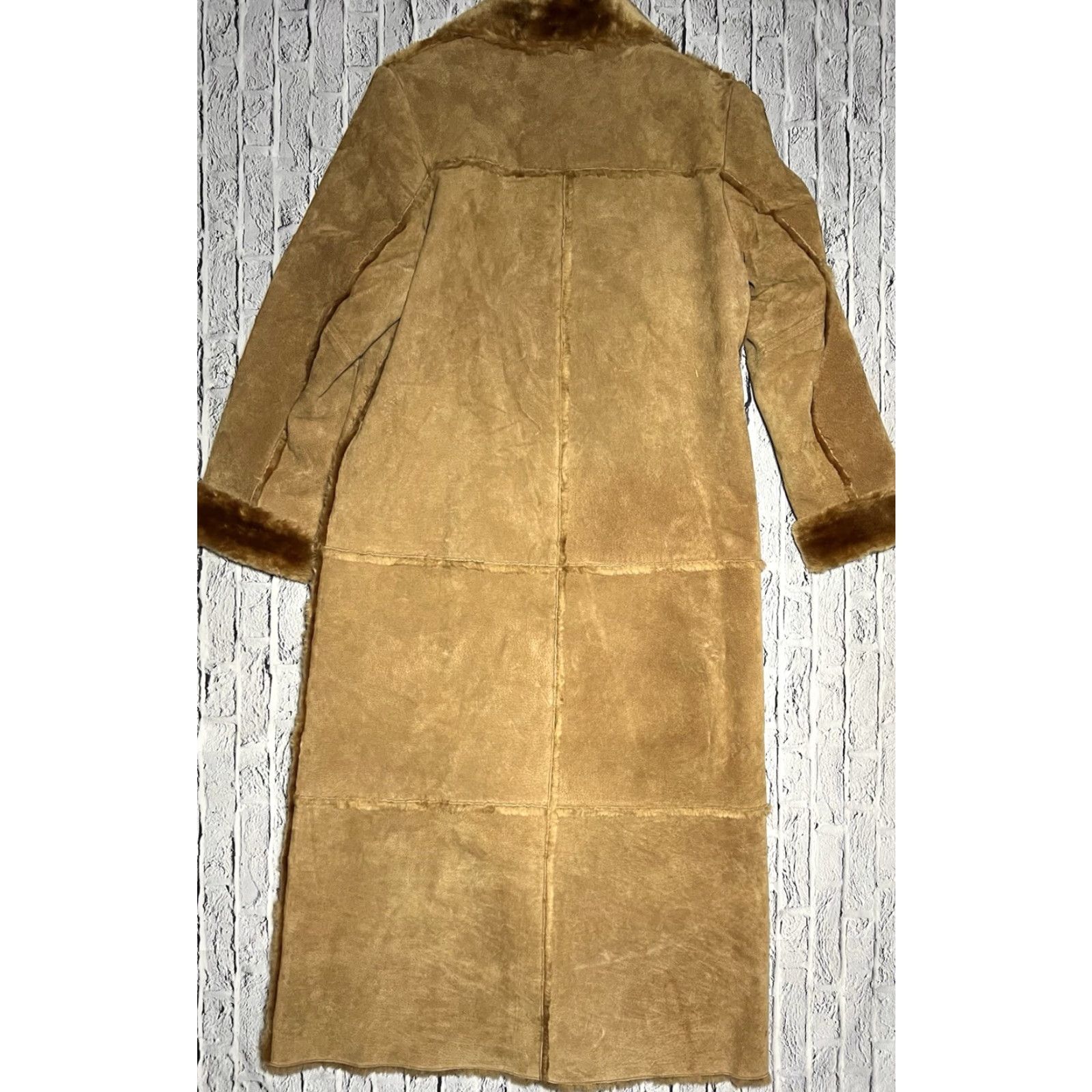 Vintage Brandon Thomas Women's Tan Suede Leather Trench Coat SOFT Faux Fur Lined L Size L / US 10 / IT 46 - 5 Thumbnail