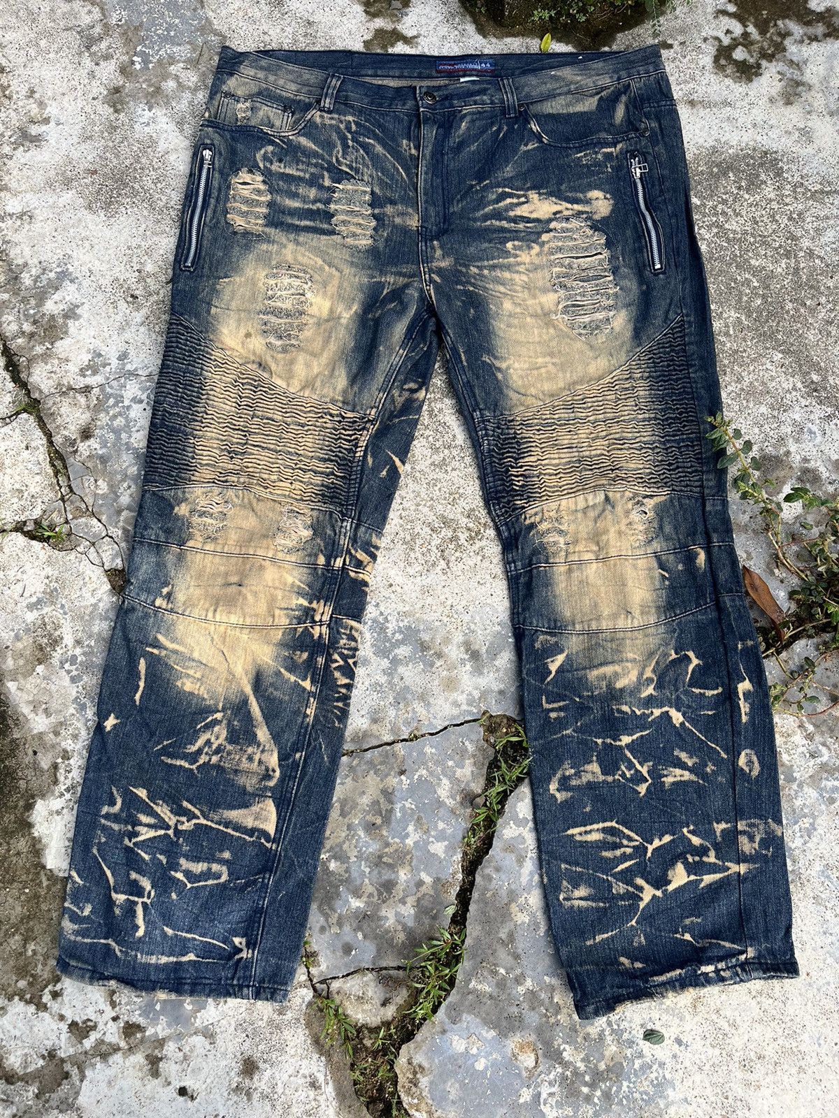 If Six Was Nine × Japanese Brand × Le Grande Bleu (L.G.B.) Baggy LGB Inspired Crazy Mudwash Denim Size US 38 / EU 54 - 3 Thumbnail