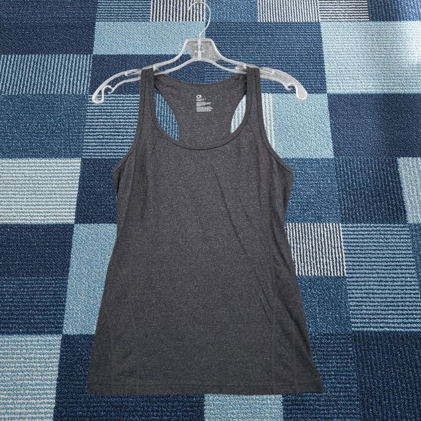 Vintage GapFit Tank Womens S Gray Racerback Scoop Neck Tagless Workout Sportswear Shirt Size ONE SIZE - 1 Thumbnail