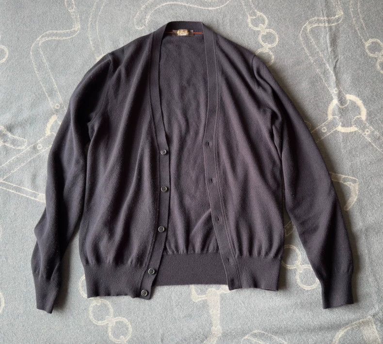 Loro Piana LORO PIANA Black goat cashmere cardigan Size US XL / EU 56 / 4 - 2 Thumbnail