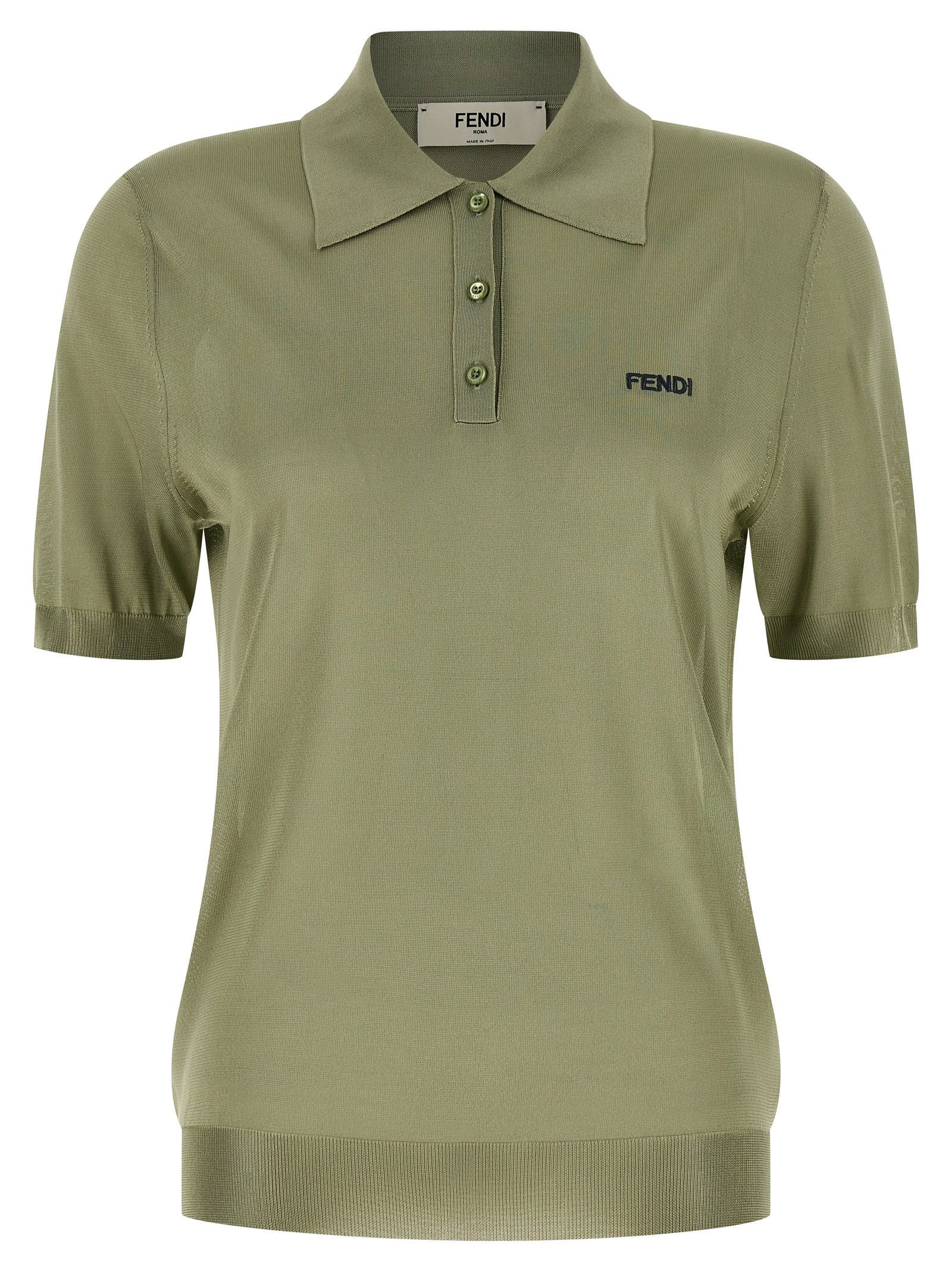 Fendi Shiny Viscose Polo Shirt Size M / US 6-8 / IT 42-44 - 1 Thumbnail