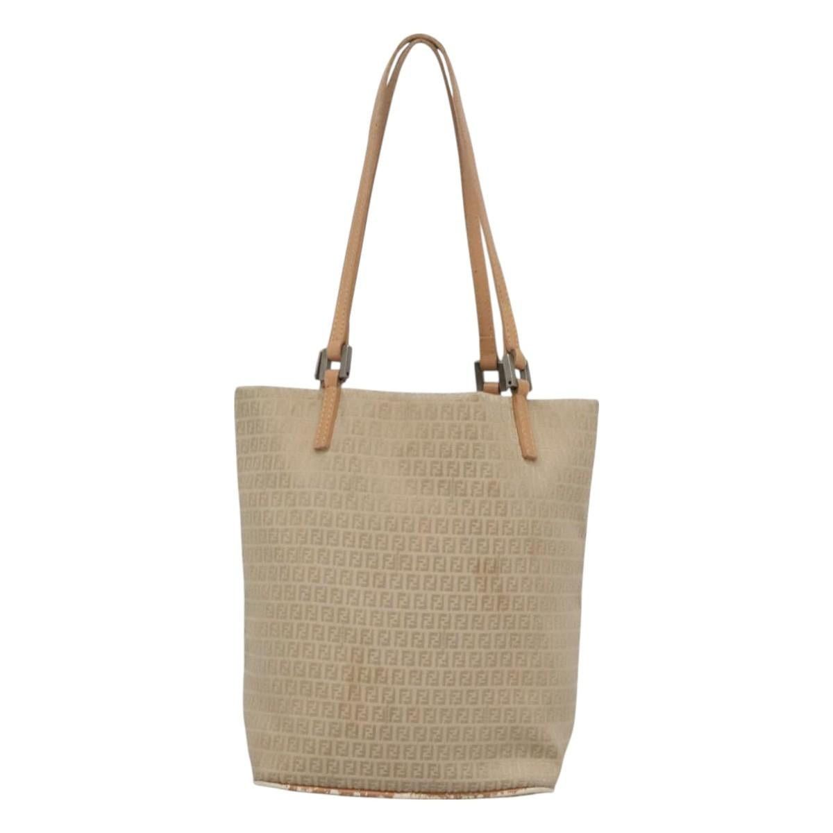 Fendi FENDI Zucchino Canvas Hand Bag Nylon Beige Silver Size ONE SIZE - 3 Thumbnail
