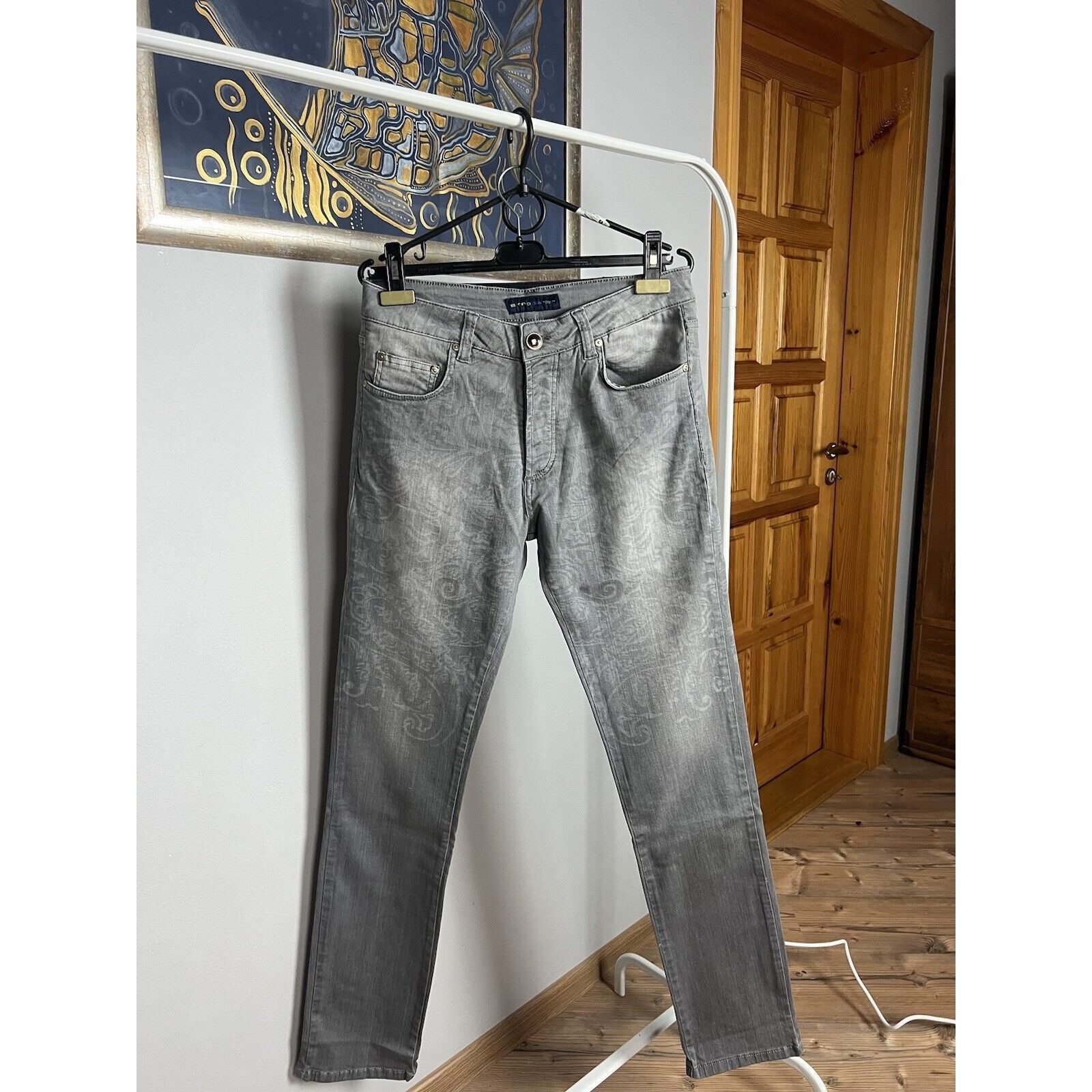Etro NWT ETRO Paisley Men`s Gray Slim Fit Skinny Jeans Size 31 Size US 31 - 1 Thumbnail