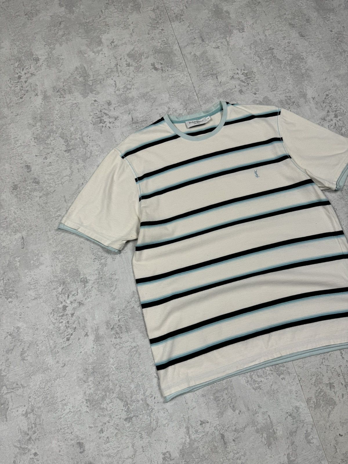 Yves Saint Laurent Vintage Yves Saint Laurent Striped T-Shirt Size M Size US M / EU 48-50 / 2 - 2 Thumbnail