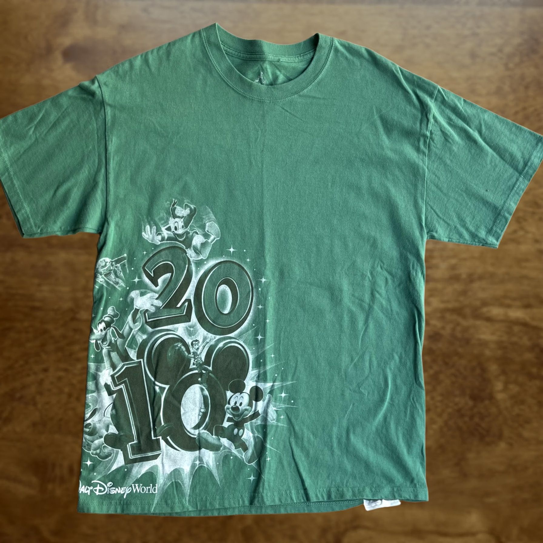 Hanes Walt Disney World Tour 2010 Shirt Mens Large Green Hanes T-Shirt Mickey Pluto Size US L / EU 52-54 / 3 - 1 Thumbnail