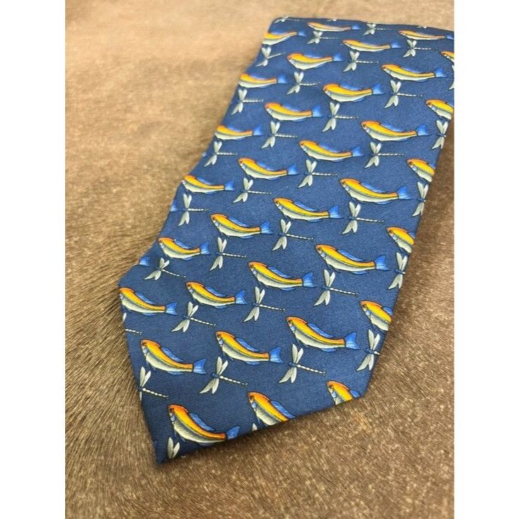 Tiffany & Co. Tiffany and Co Silk Dragonfly Sea Bass Fishermans Tie Size ONE SIZE - 2 Thumbnail