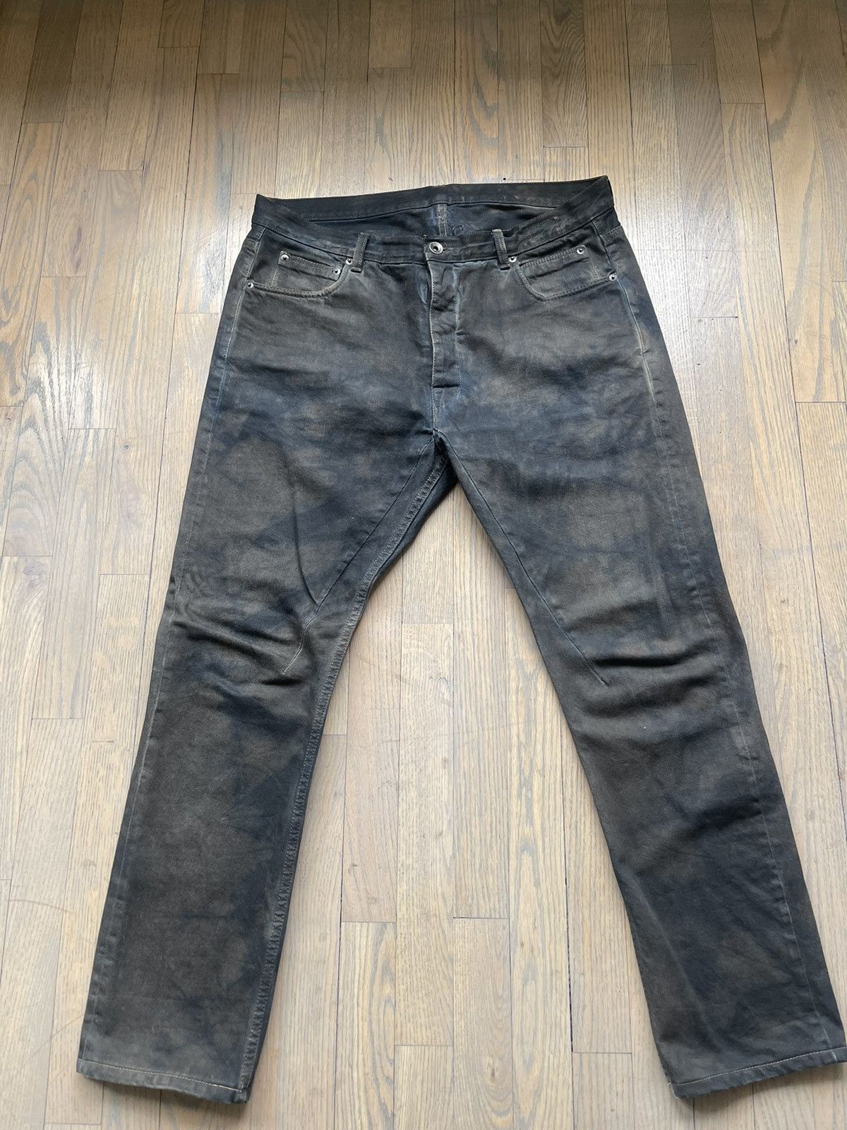 image of Rick Owens Torrence Cut Jeans in Navy, Men's (Size 34)
