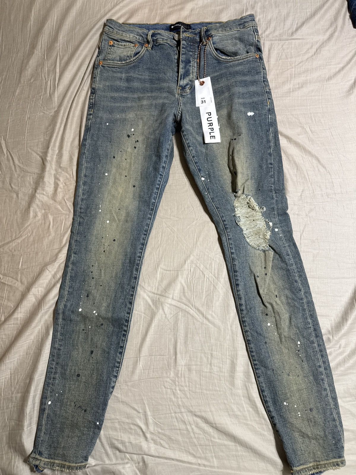 Purple Brand Purple Brand- P002 Mid Indigo Destroy Paint Size US 31 - 1 Thumbnail