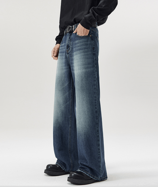 Japanese Brand × Jean Washed loose straight-leg wide-leg jeans Size US 32 / EU 48 - 3 Thumbnail