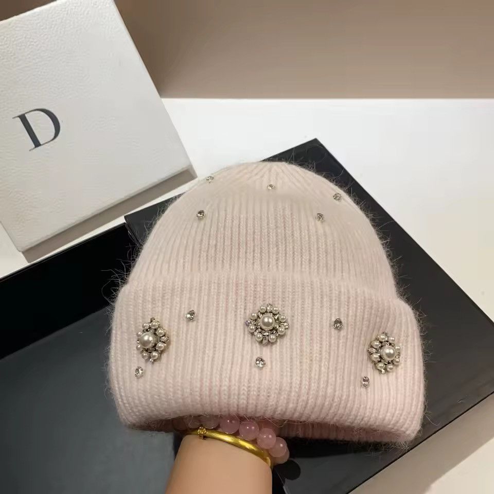 Japanese Brand Beaded Knit Beanie Size ONE SIZE - 2 Thumbnail