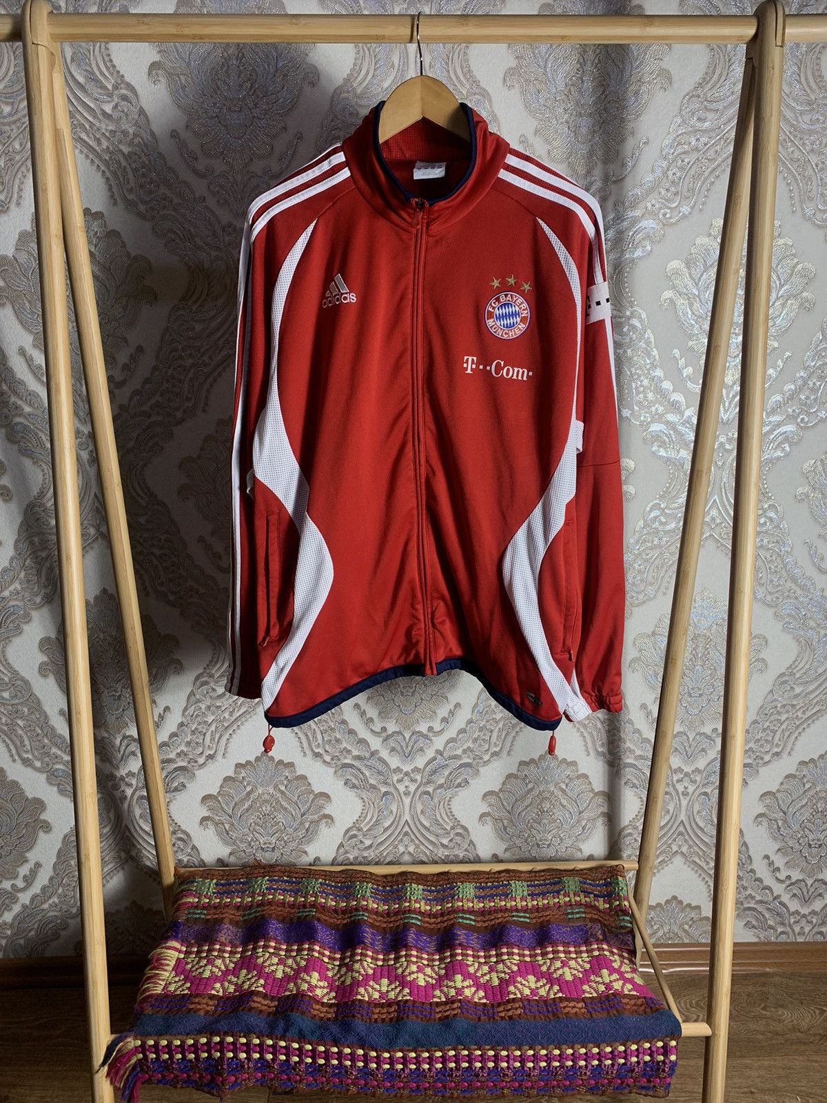 Pre-owned Adidas X Soccer Jersey Vintage Adidas Bayern Munchen Soccer Jersey Sleeve Y2k In Red