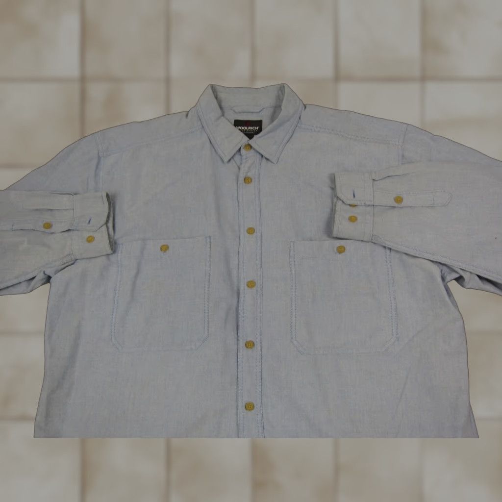 Vintage VINTAGE Woolrich Shirt Mens 2XL Blue Chambray Cotton Button-Up 2XL Casual Workwear Western Mens Size US XXL / EU 58 / 5 - 1 Thumbnail