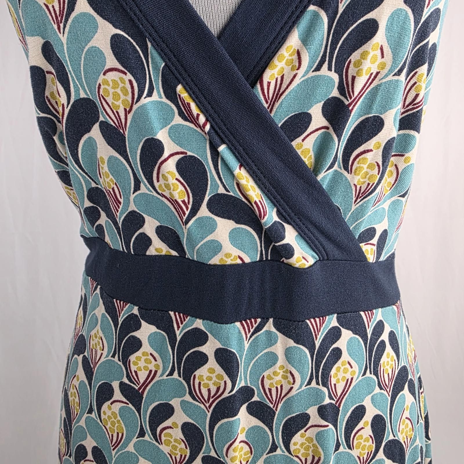 Unknown London King Louie Sleeveless Wrap-Front Dress – Retro Fan Print Size XL / US 12-14 / IT 48-50 - 2 Thumbnail