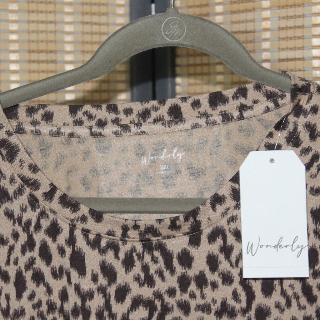 Other Wonderly Cheetah Print Long Sleeve Knit Tee Size XXL / US 16-18 / IT 52-54 - 3 Thumbnail