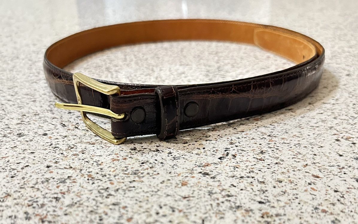 image of Brooks Brothers Dark Brown Alligator Belt, Men's (Size 36)