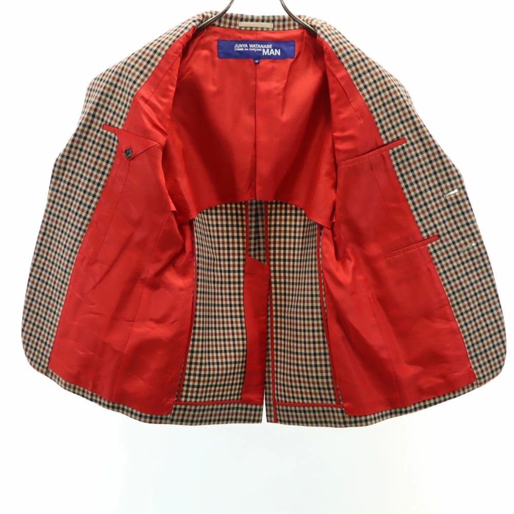 Comme des Garcons Jacket Checked Tailored Wool 2 Button Flap Pocket Beige Size US M / EU 48-50 / 2 - 3 Thumbnail