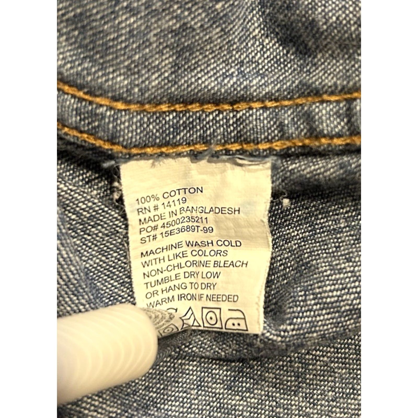 Denime VINTAGE Plains Western Wear Denim Shirt Mens L Pearl Snap Sawtooth Western Cowboy 90s Jeans Blue Button-Up Pocketed Collared Long Sleeve Size US L / EU 52-54 / 3 - 6 Thumbnail
