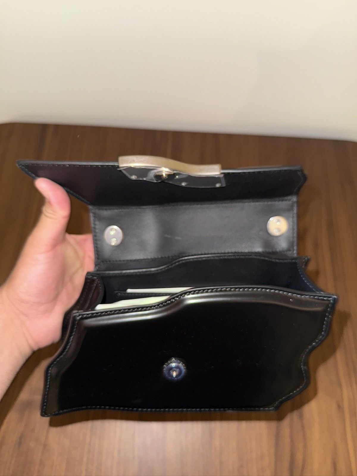 Acne Studios Acne Studios Leather Wavy Bag with Metal Handle Size ONE SIZE - 6 Thumbnail