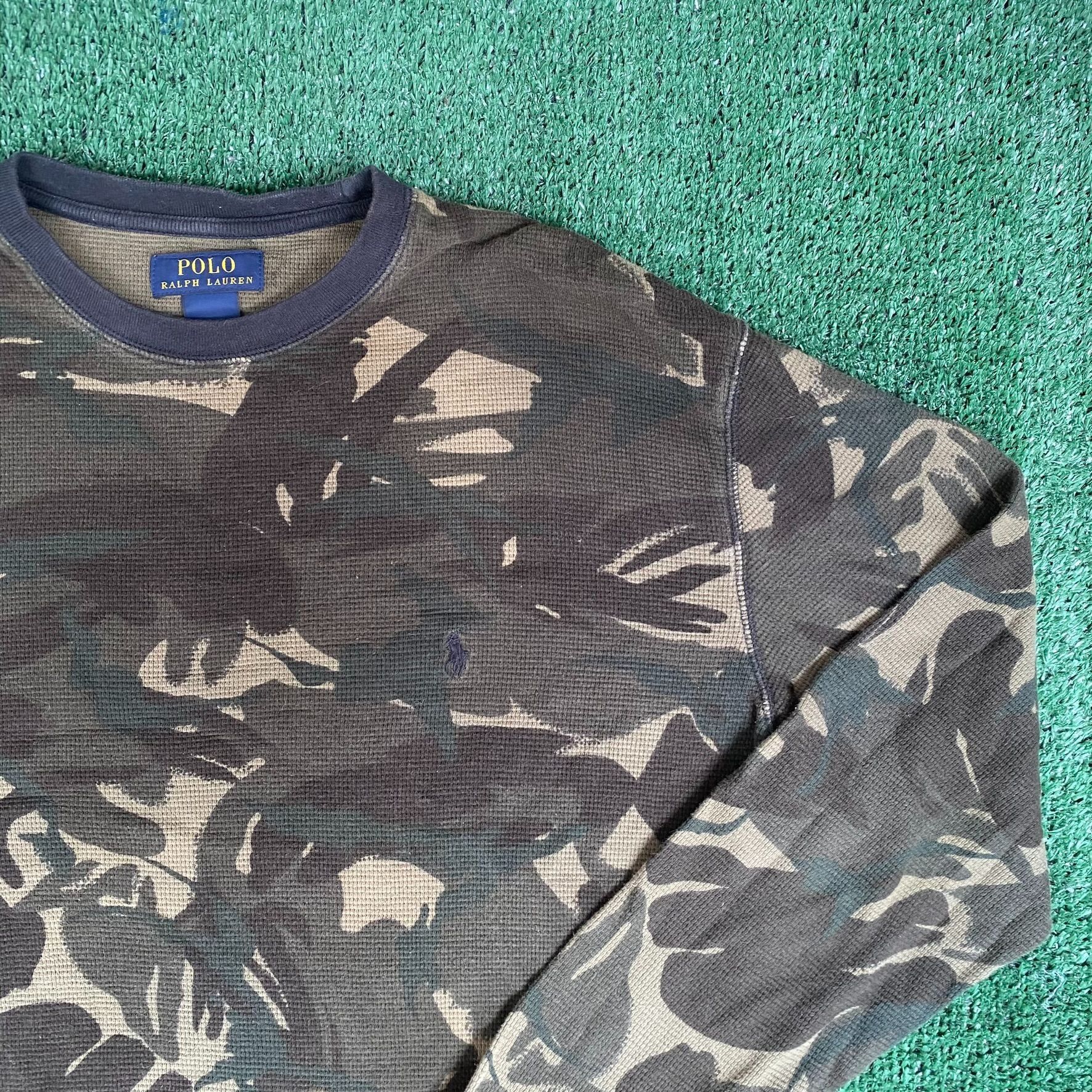 Polo Ralph Lauren Waffle Knit Thermal Tee Vintage Y2K Ralph Lauren Punk Tee Size US M / EU 48-50 / 2 - 2 Thumbnail