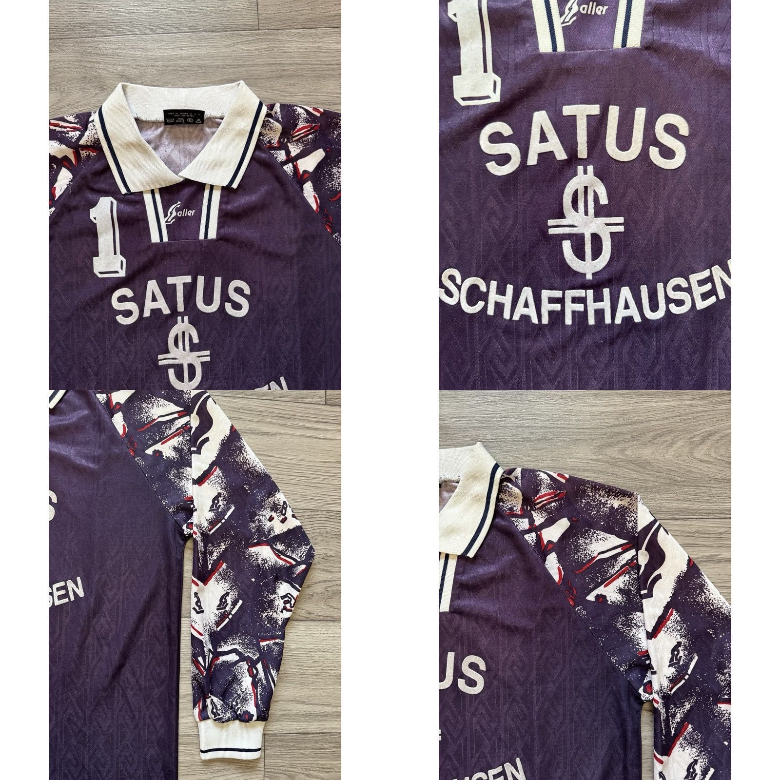 IWC Schaffhausen Saller Jersey Long Sleeve Size L Purple Sports Mens 1990s Satus Schaffhausen Gymnastics Club Size US L / EU 52-54 / 3 - 8 Thumbnail