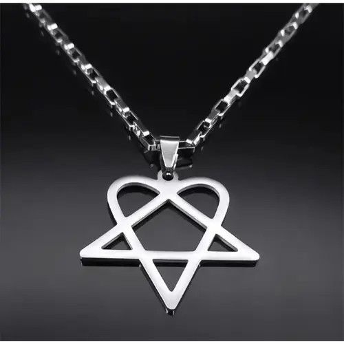 Jewelry Heart Necklace Punk Grunge Chain Y2K Size ONE SIZE - 1 Thumbnail