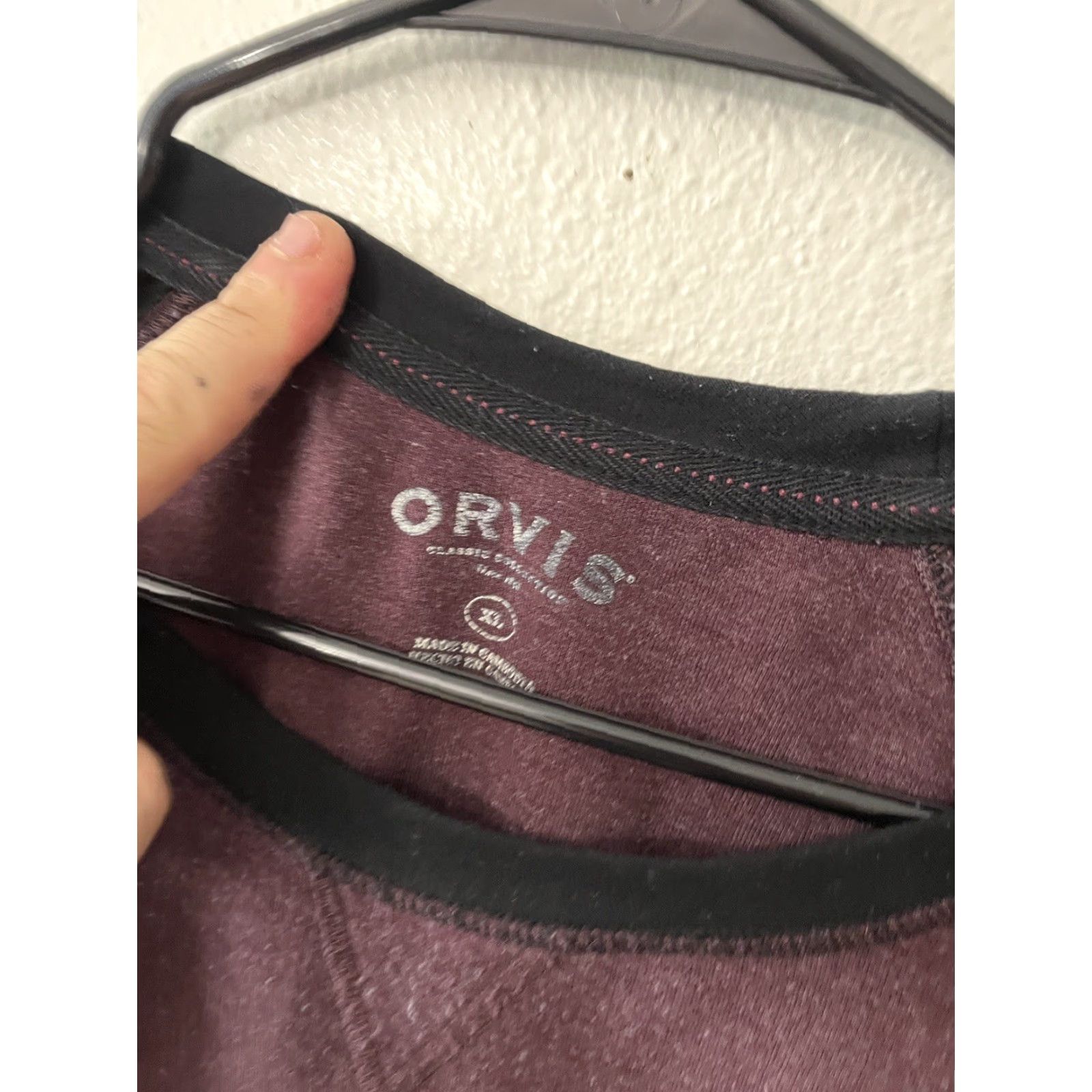 Orvis VINTAGE Orvis Men's Long Sleeve Crew Neck Sweatshirt Hiking Fishing Shirt XL Burgundy 90s Outdoor Size US XL / EU 56 / 4 - 3 Thumbnail